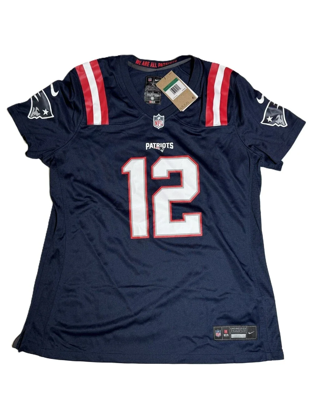 Nike Tom Brady New England Patriots Blue #12 Jersey Womens XL NEW